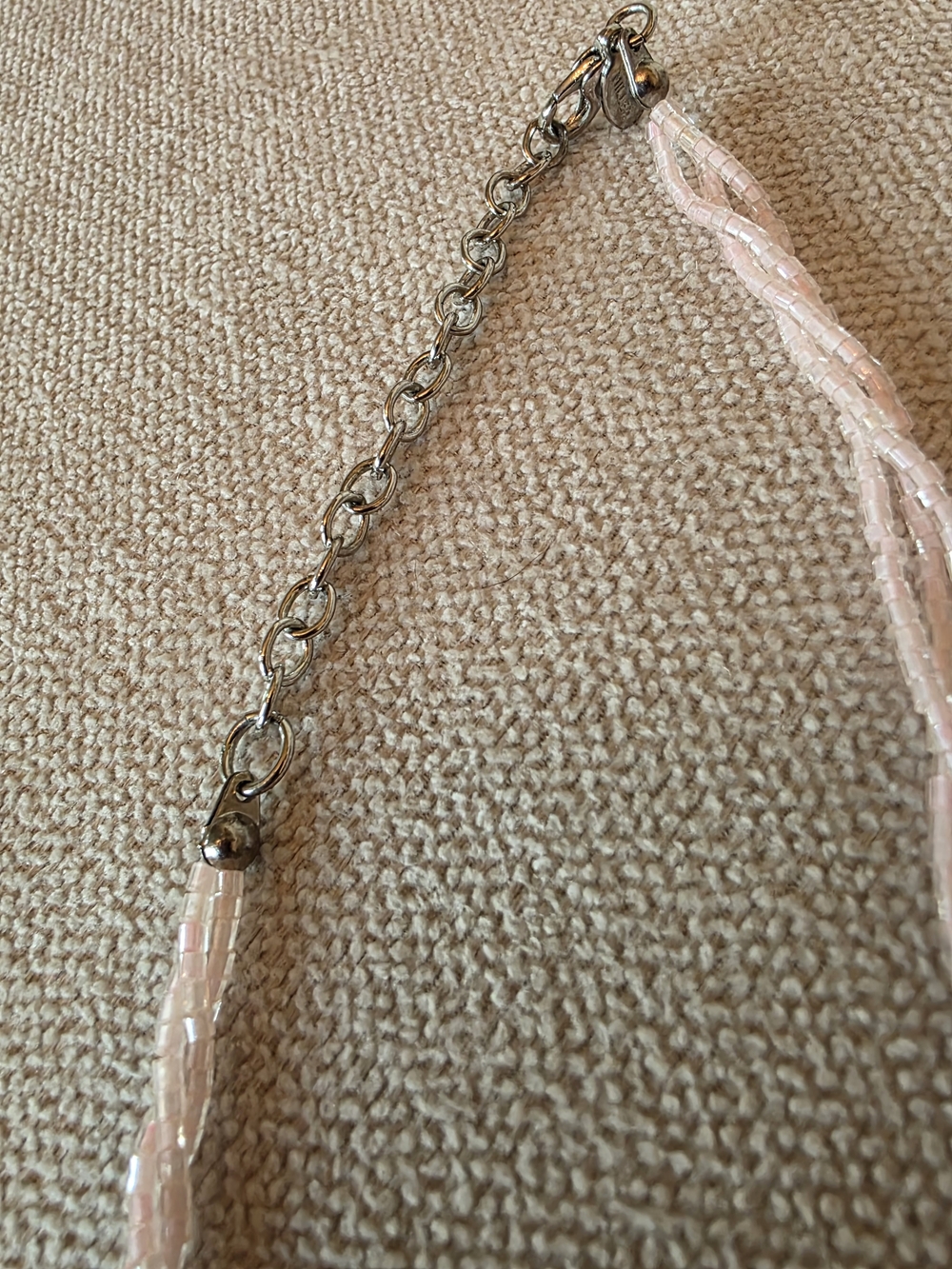 Nolan Miller Pink Beaded Necklace Multi Strand Seed Bead Blush - Picture 7 of 9